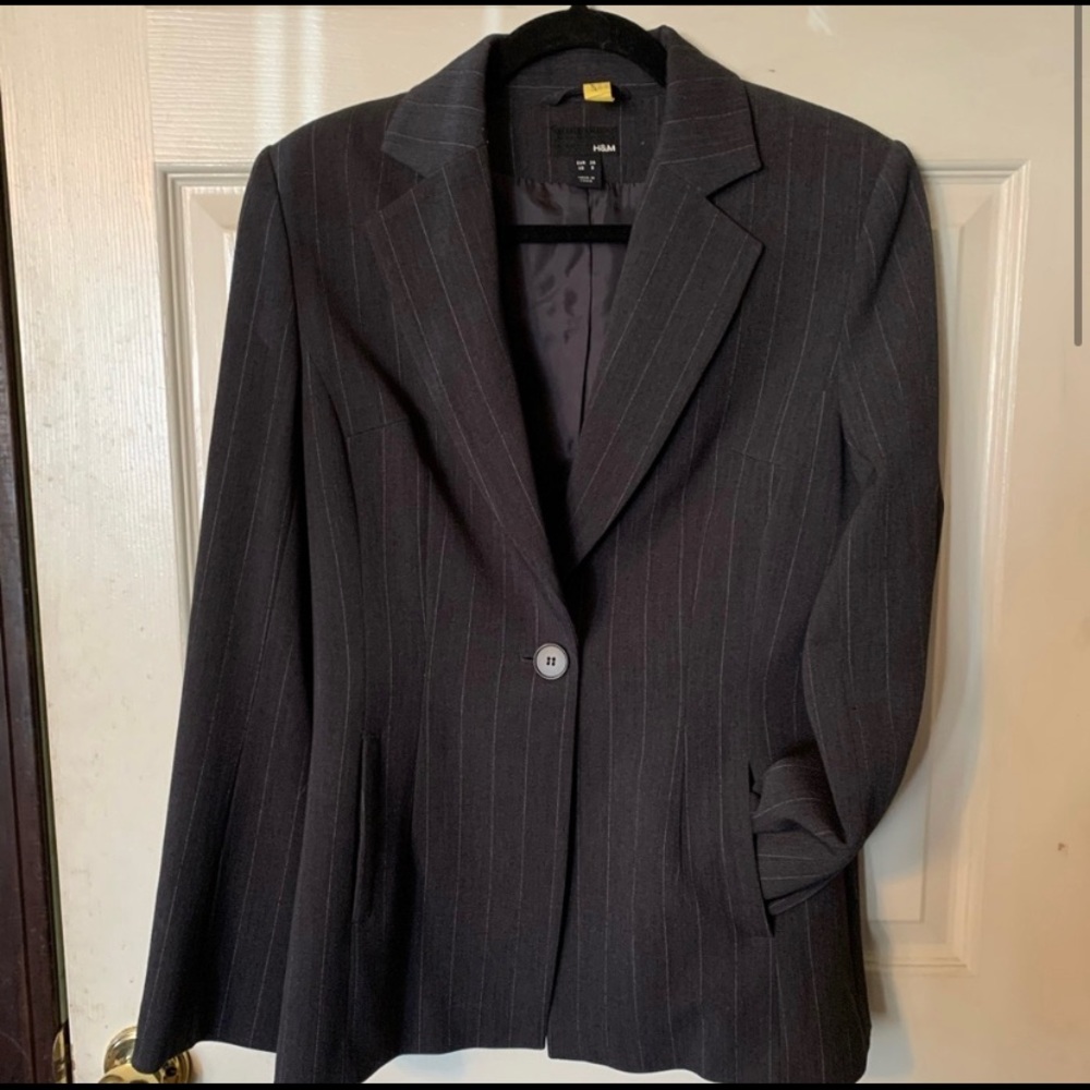 H&M Pinstripe Blazer and Pantsuit Set